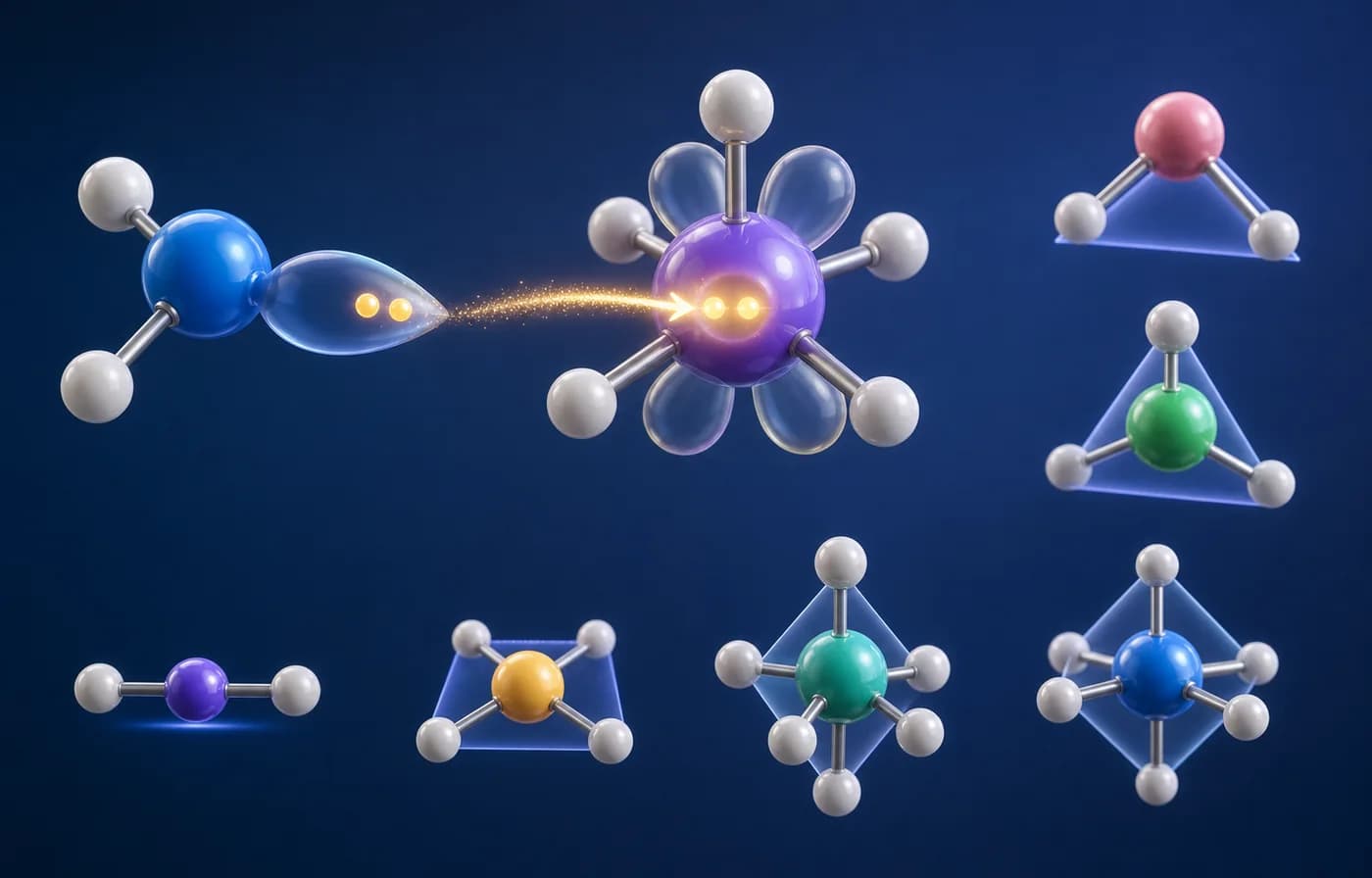 3D visual of coordinate bonding and molecular structures