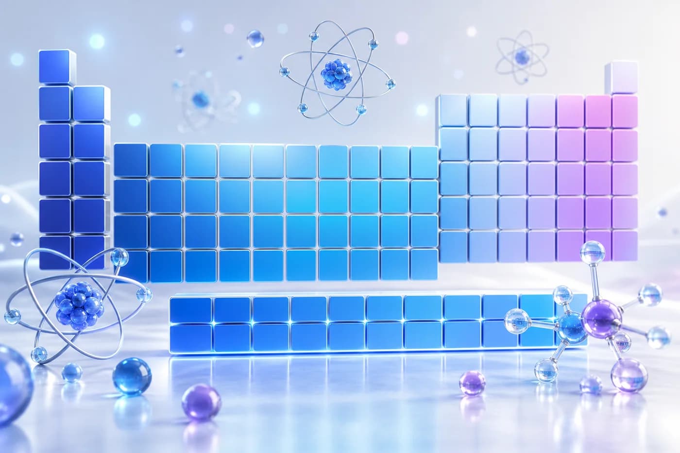 3D visual of the modern periodic table structure
