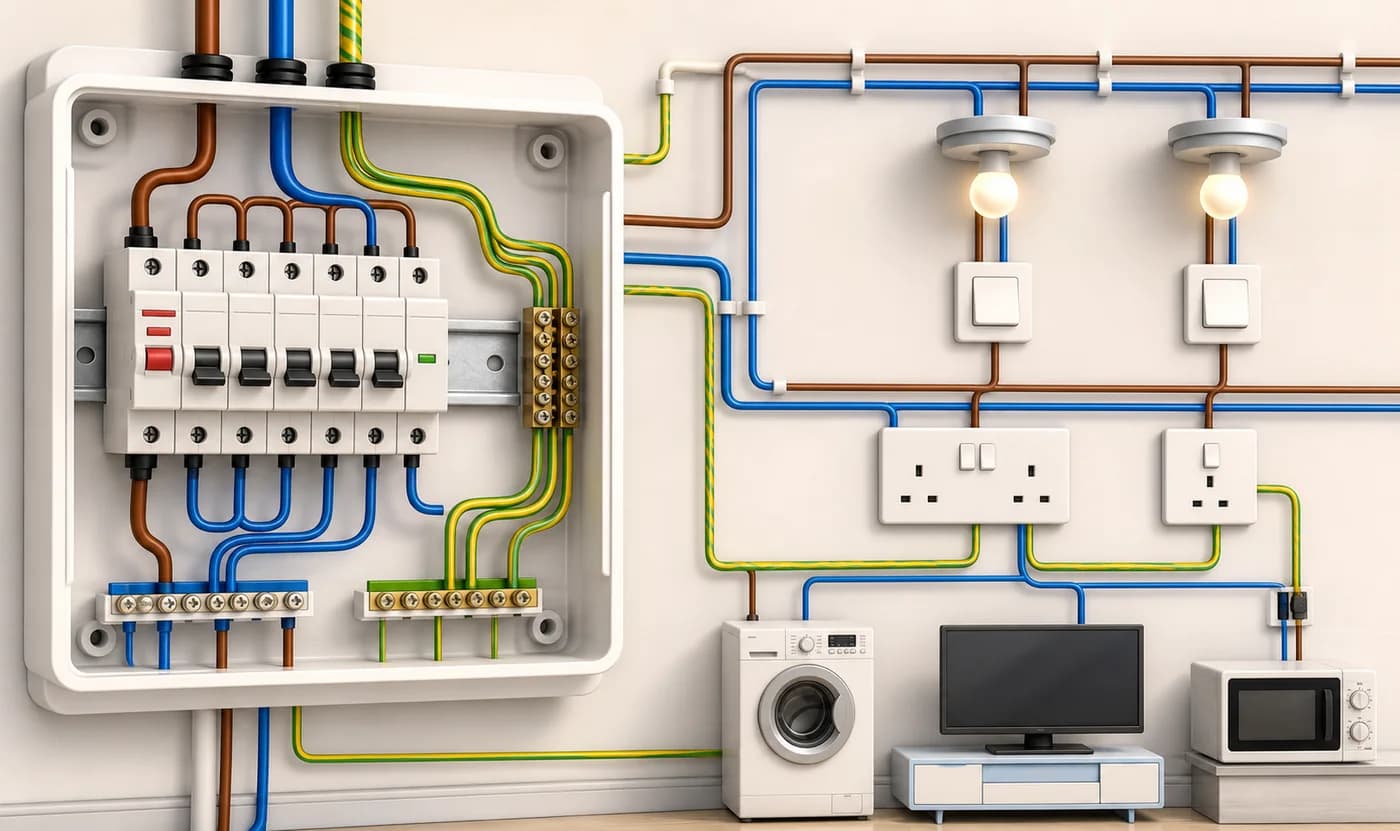 3D visual of Domestic Electric Circuits