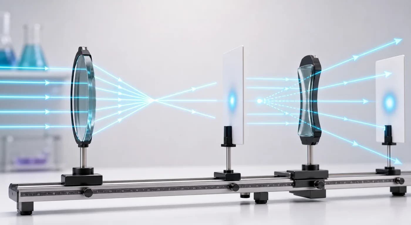 3D visual of Refraction Through Lenses