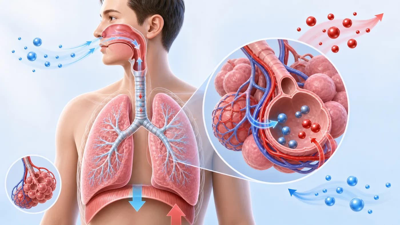 3D educational visual of the human respiratory system
