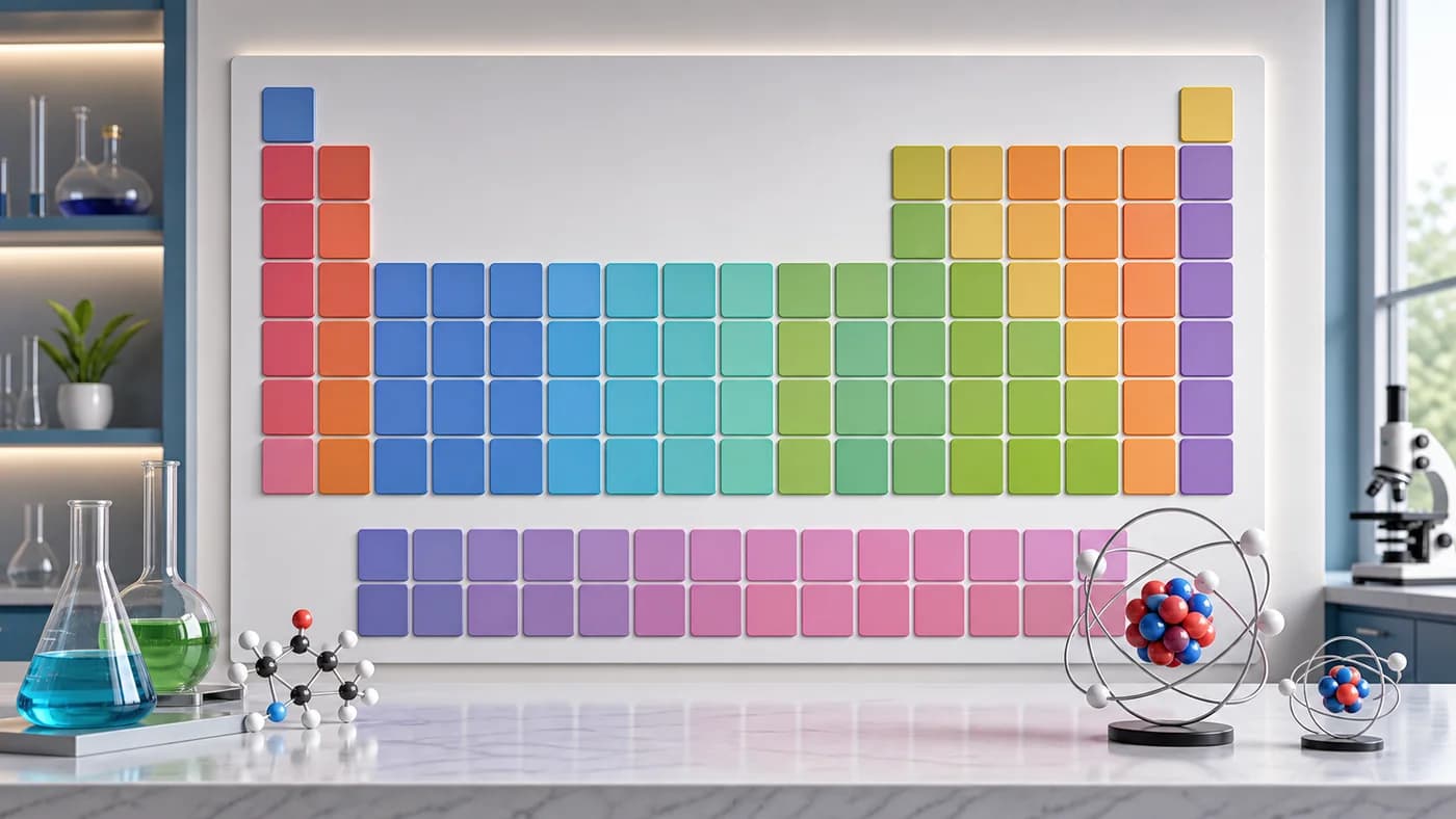 3D periodic table classification visual