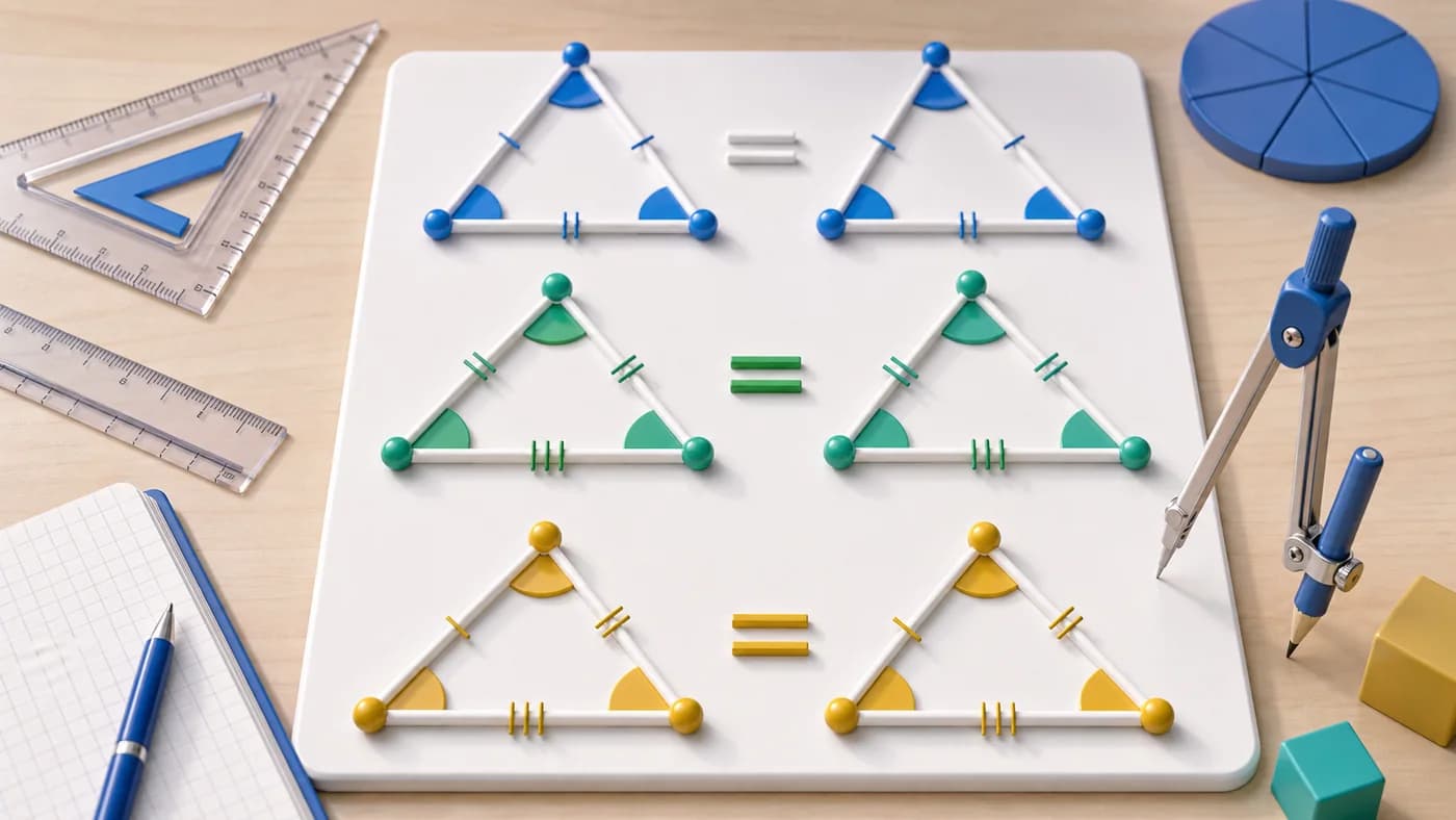 3D visual of congruent triangle pairs