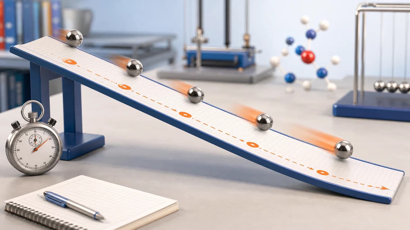 3D visual of acceleration on an inclined plane