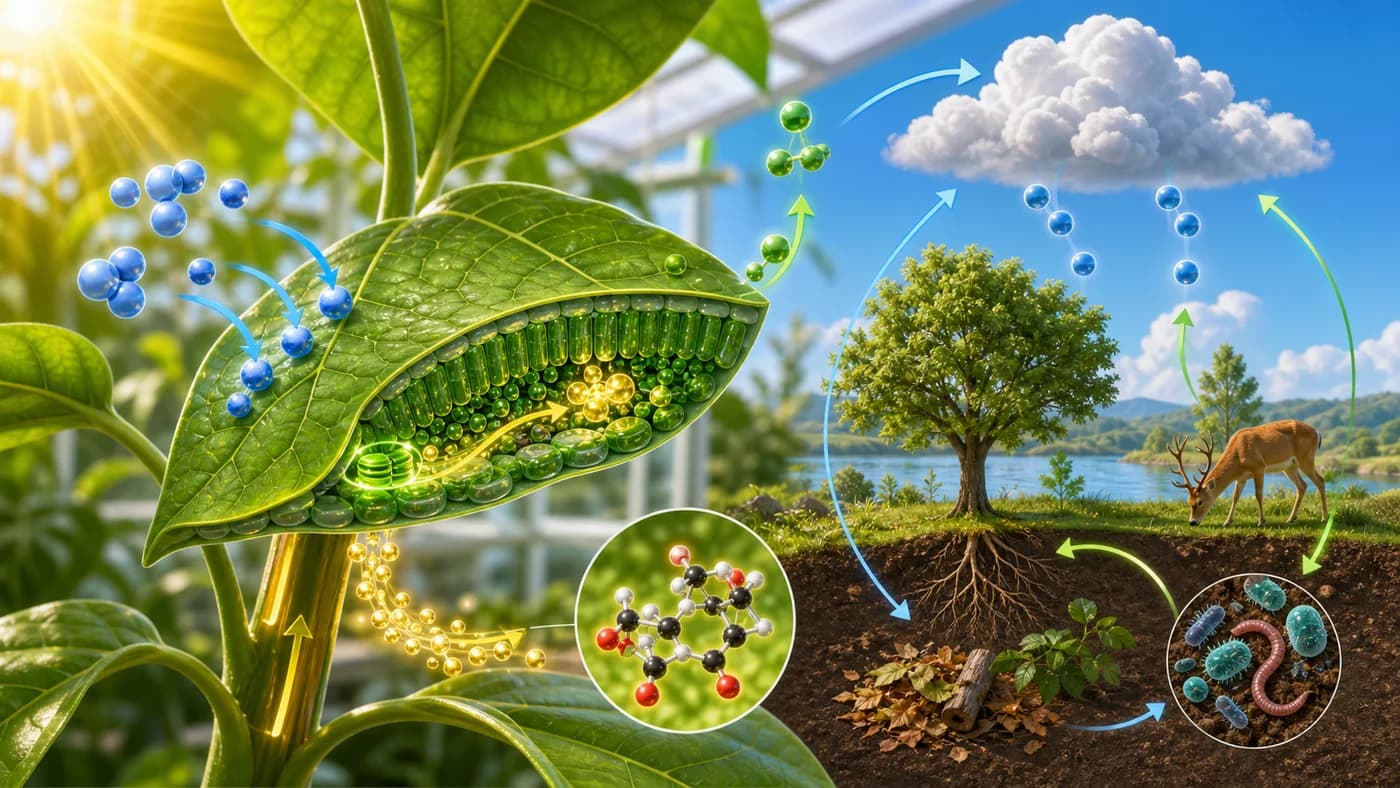 3D visual of photosynthesis and carbon cycle
