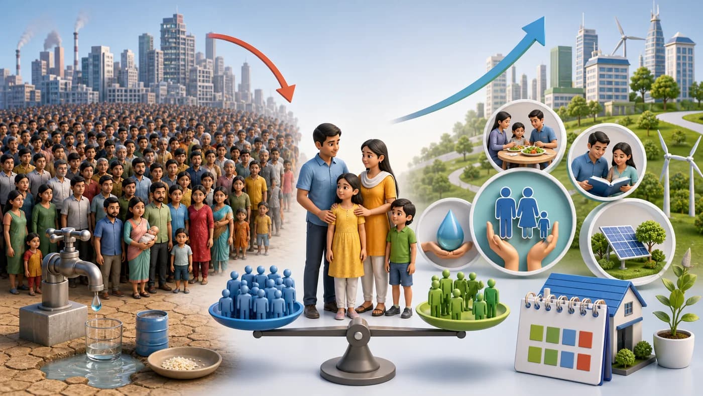 3D visual of population growth and resource planning