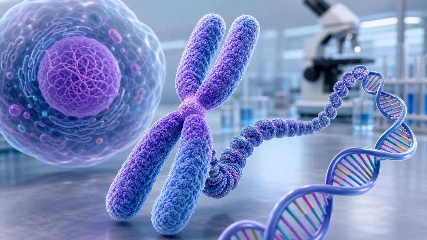 3D visual of chromosome structure and DNA