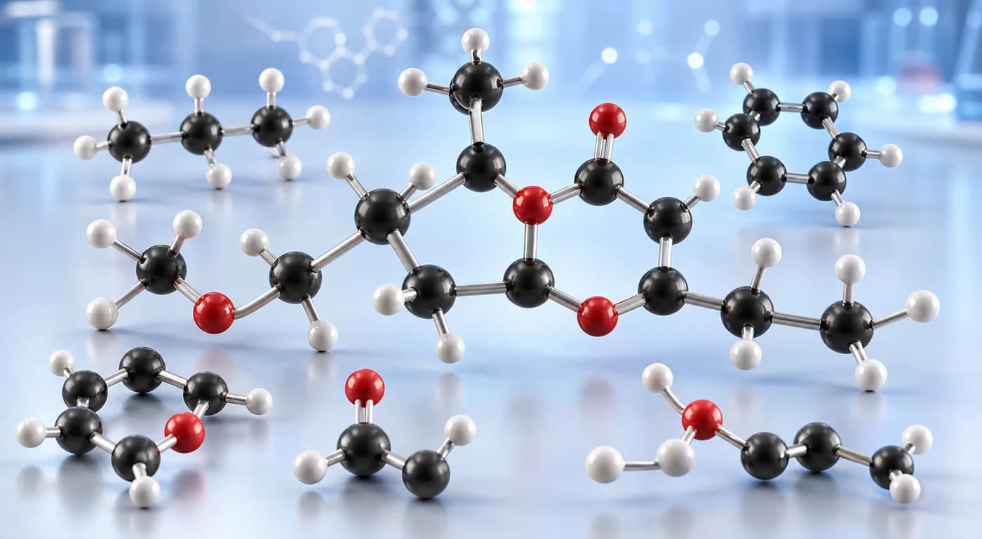 3D visual of carbon based organic compounds