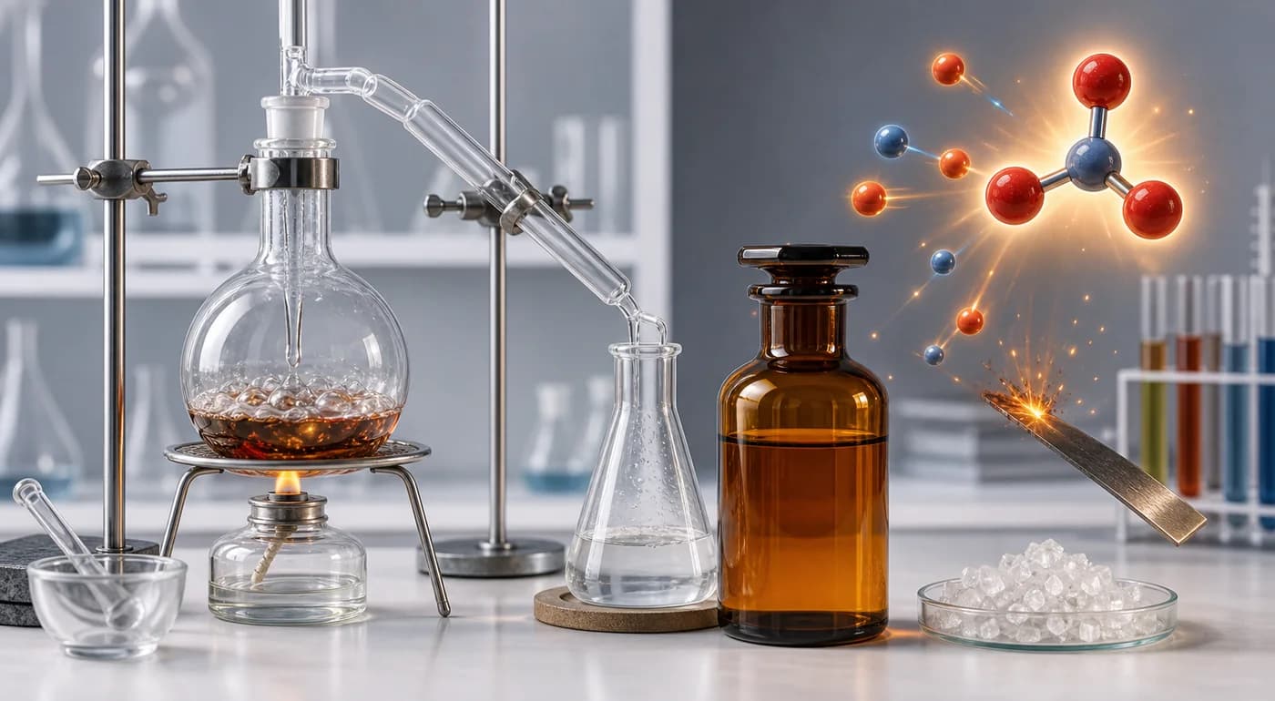 3D visual of nitric acid preparation and properties