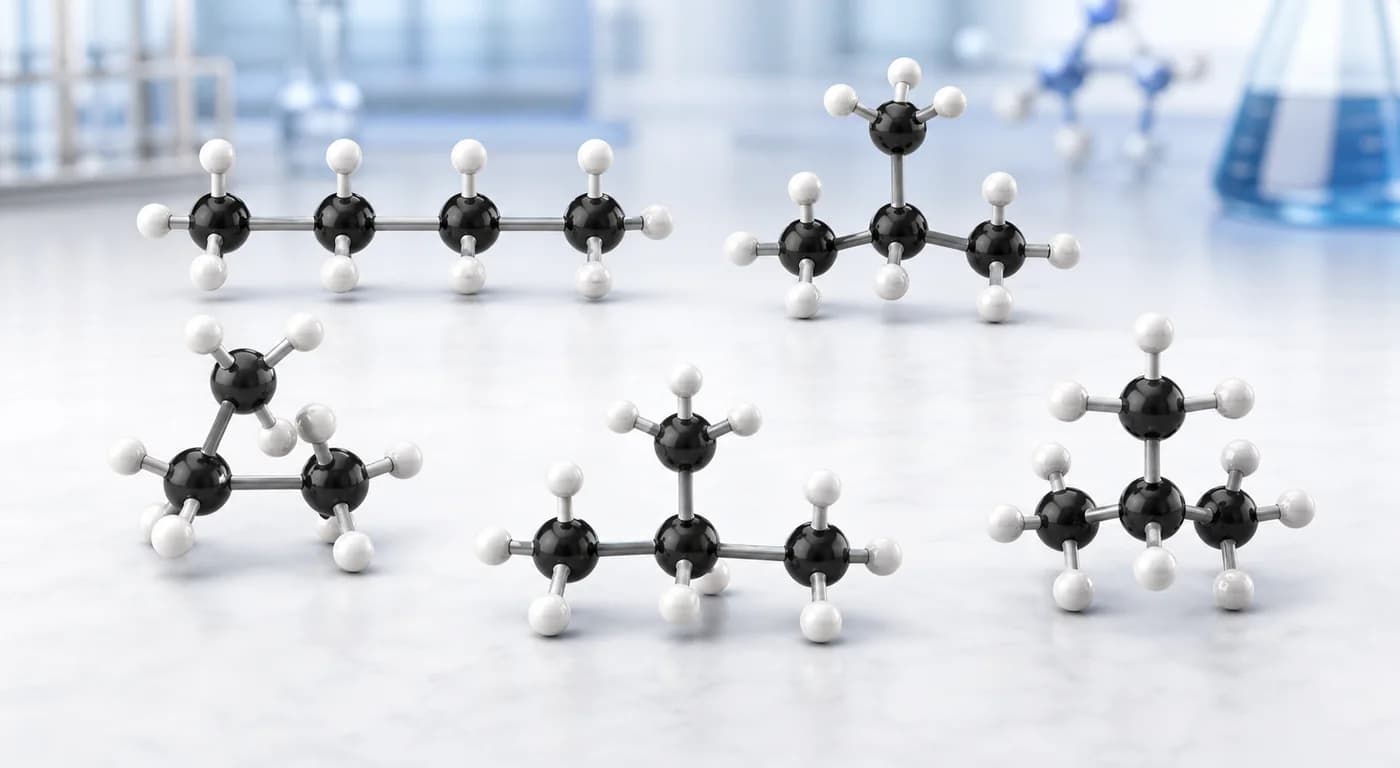 3D visual of organic isomer structures