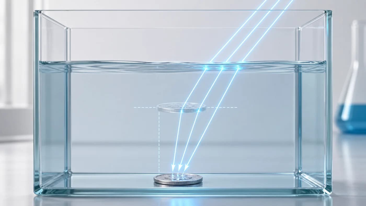 3D visual of Real and Apparent Depth