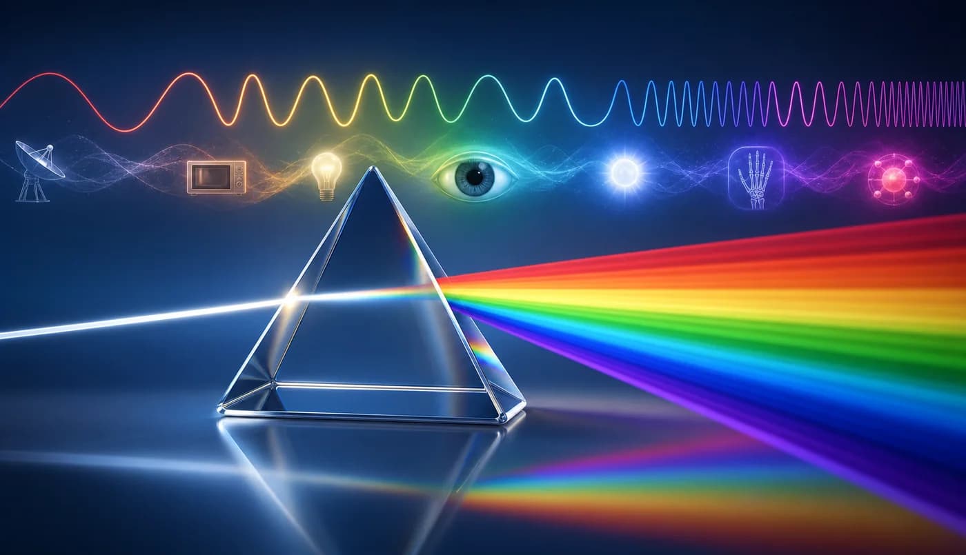 3D visual of Spectrum Dispersion and Electromagnetic Spectrum