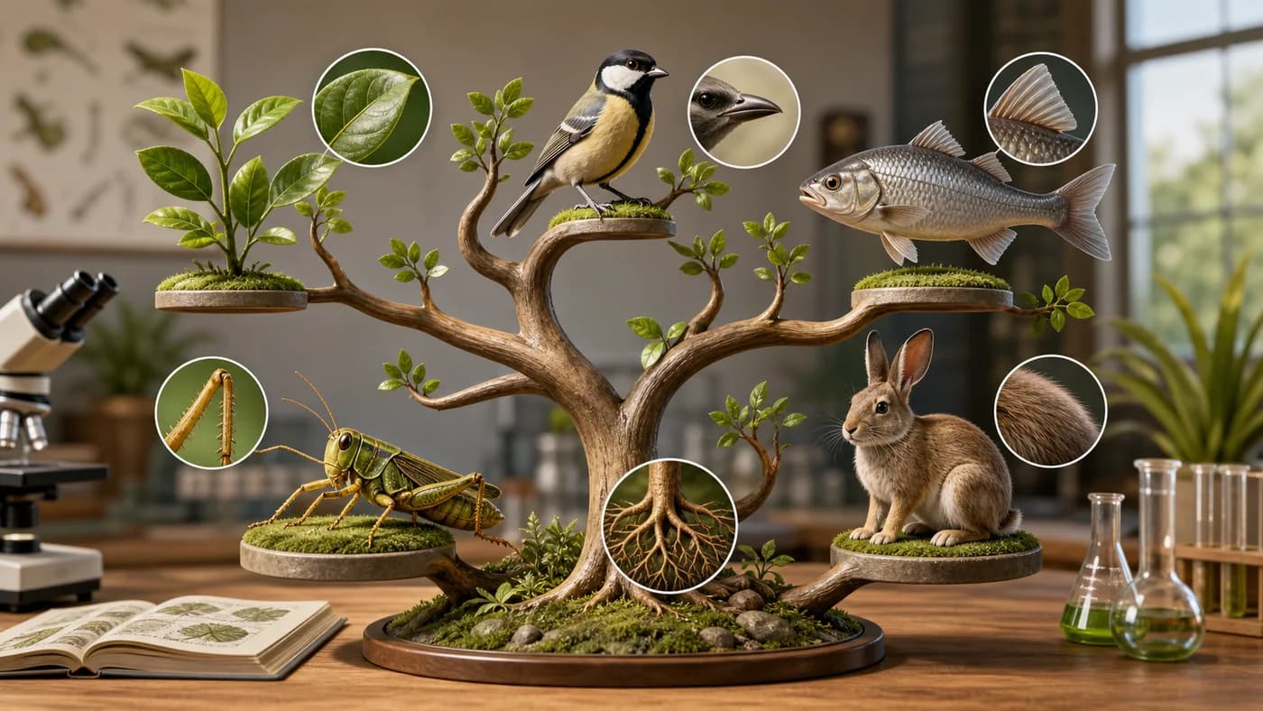 3D visual of classification and adaptation in organisms
