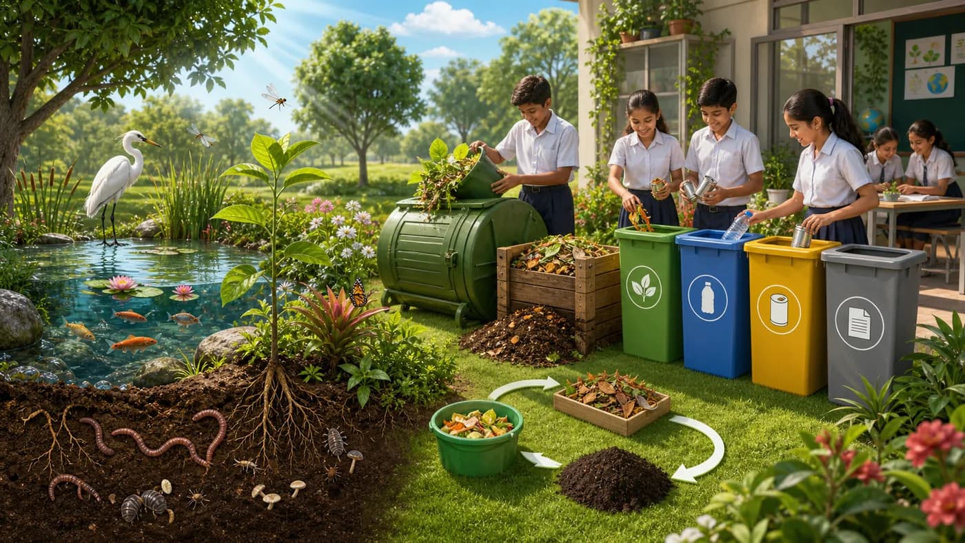 3D visual of ecosystems and waste management