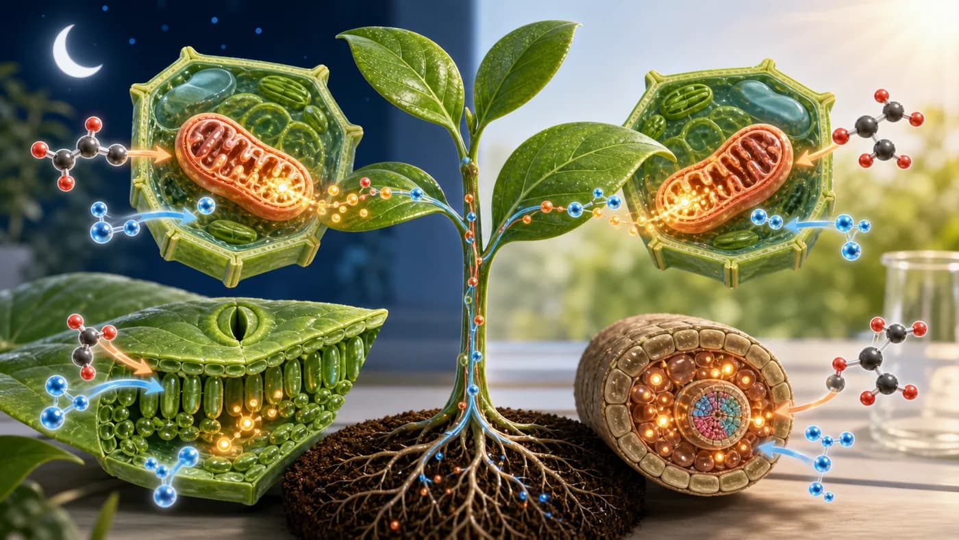 3D visual of respiration in plants