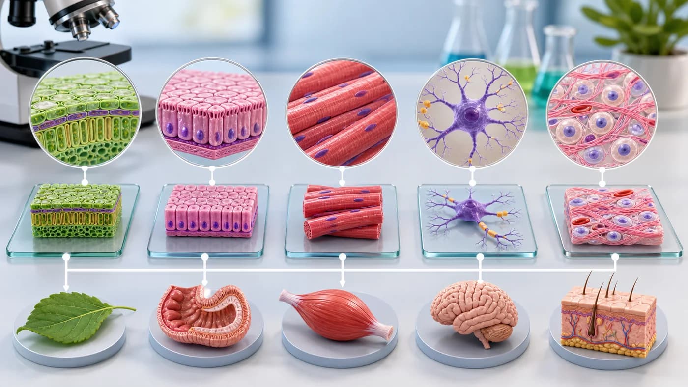 3D biology visual of tissues forming organs