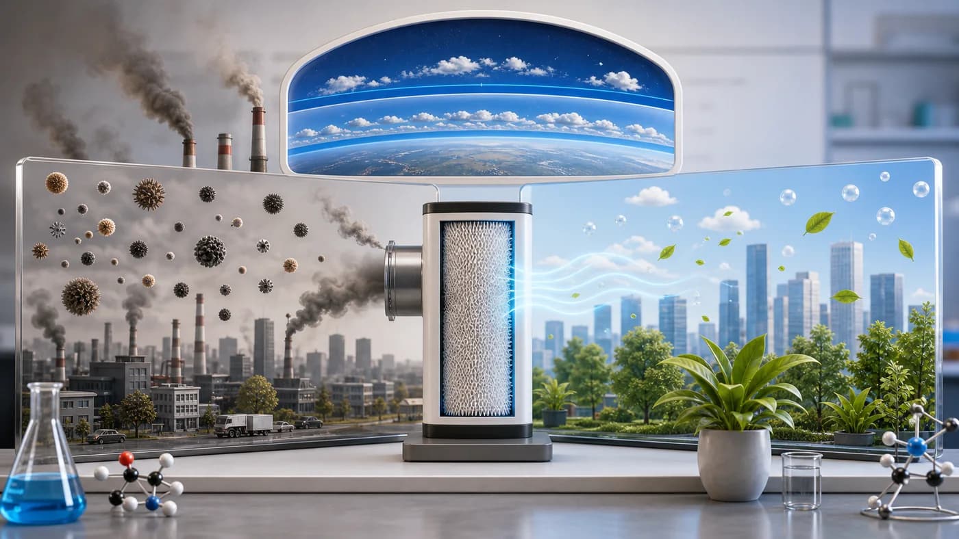 3D visual of air quality and atmospheric pollution