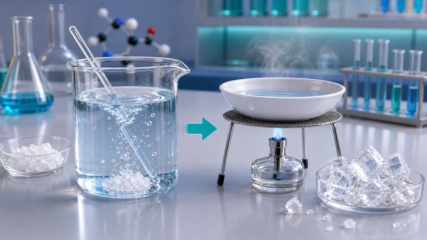 3D visual of dissolving and crystallisation