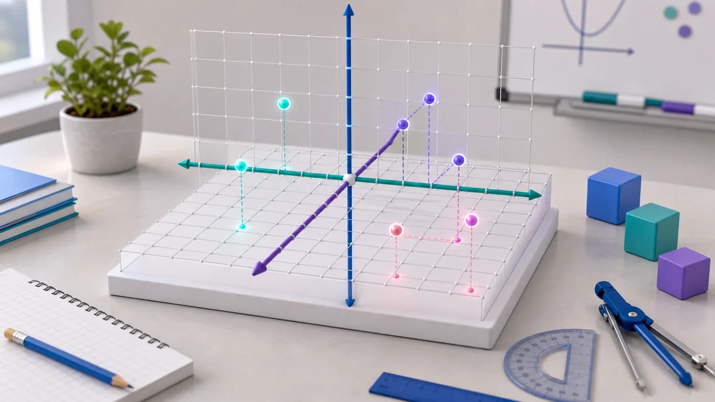 3D visual of points on a Cartesian plane