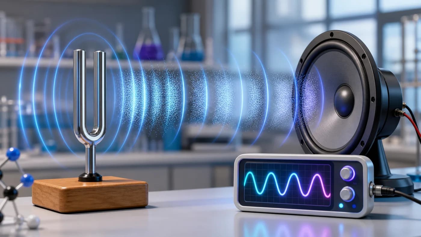 3D visual of sound waves and vibration