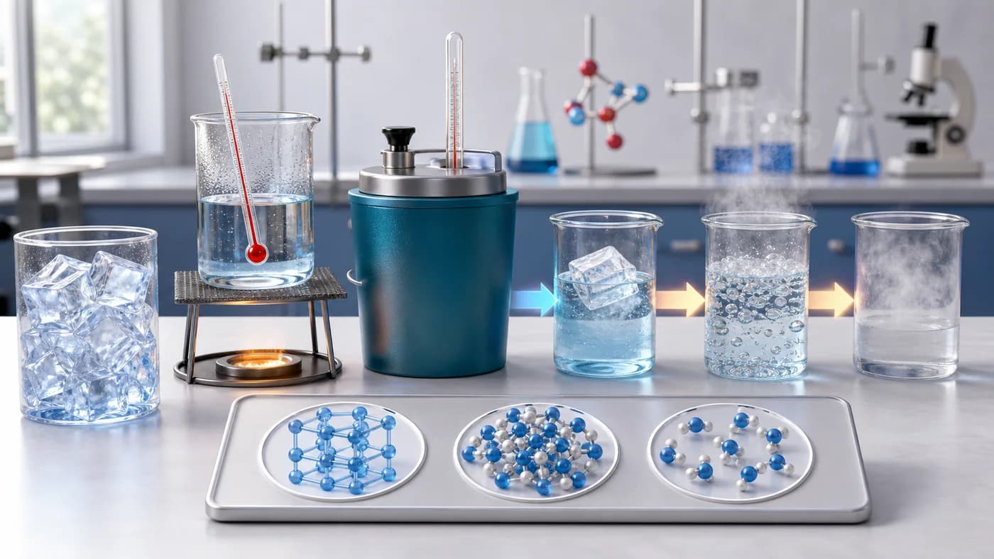 3D visual of specific heat and latent heat experiments